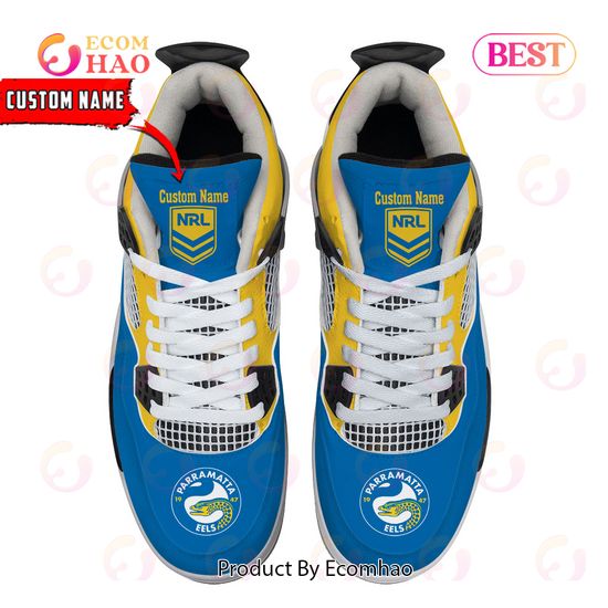 Parramatta Eels Pattern Logo Custom Name Air Jordan 4 Shoes, Sneaker