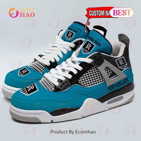 Port Adelaide Logo Personalized Air Jordan 4 Shoes, Sneaker