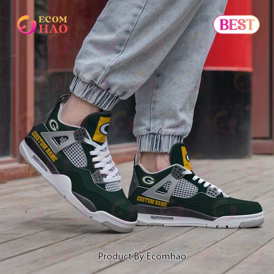 Green Bay Packers Football Custom Air Jordan 4 - Reallgraphics