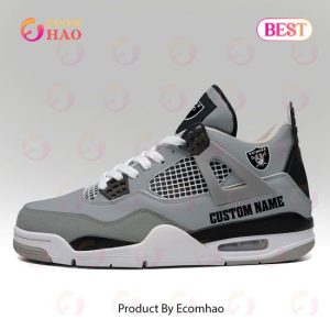 Custom Name NFL Las Vegas Raiders Personalized Air Jordan 4 Shoes, Sneaker
