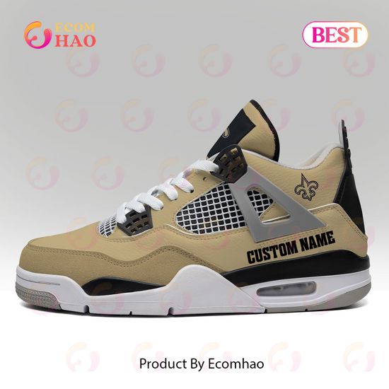 Custom Name NFL New Orleans Saints Personalized Air Jordan 4 Shoes, Sneaker