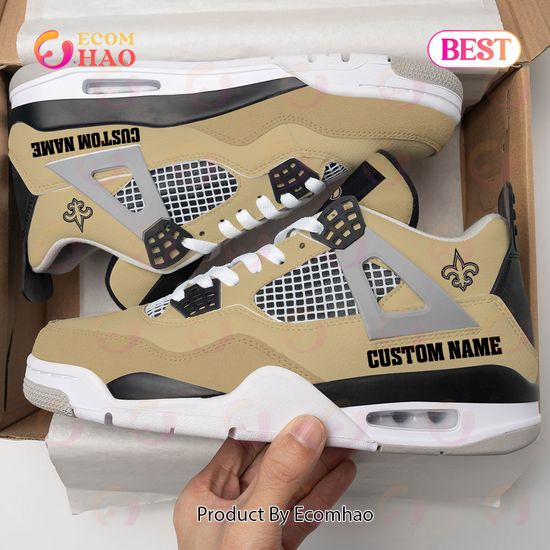 New Orleans Saints Football Team Personalized Air Jordan 4 Sneaker