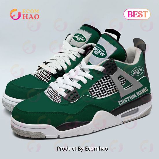 Custom Name NFL New York Jets Personalized Air Jordan 4 Shoes, Sneaker