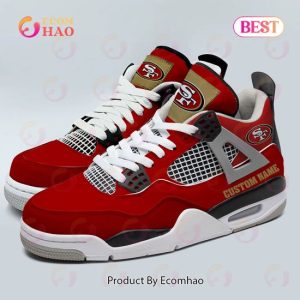 Custom Name NFL San Francisco 49ers Personalized Air Jordan 4 Shoes, Sneaker