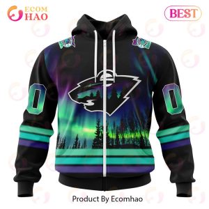 NHL Minnesota Wild Special Design With Northern Lights 3D Hoodie