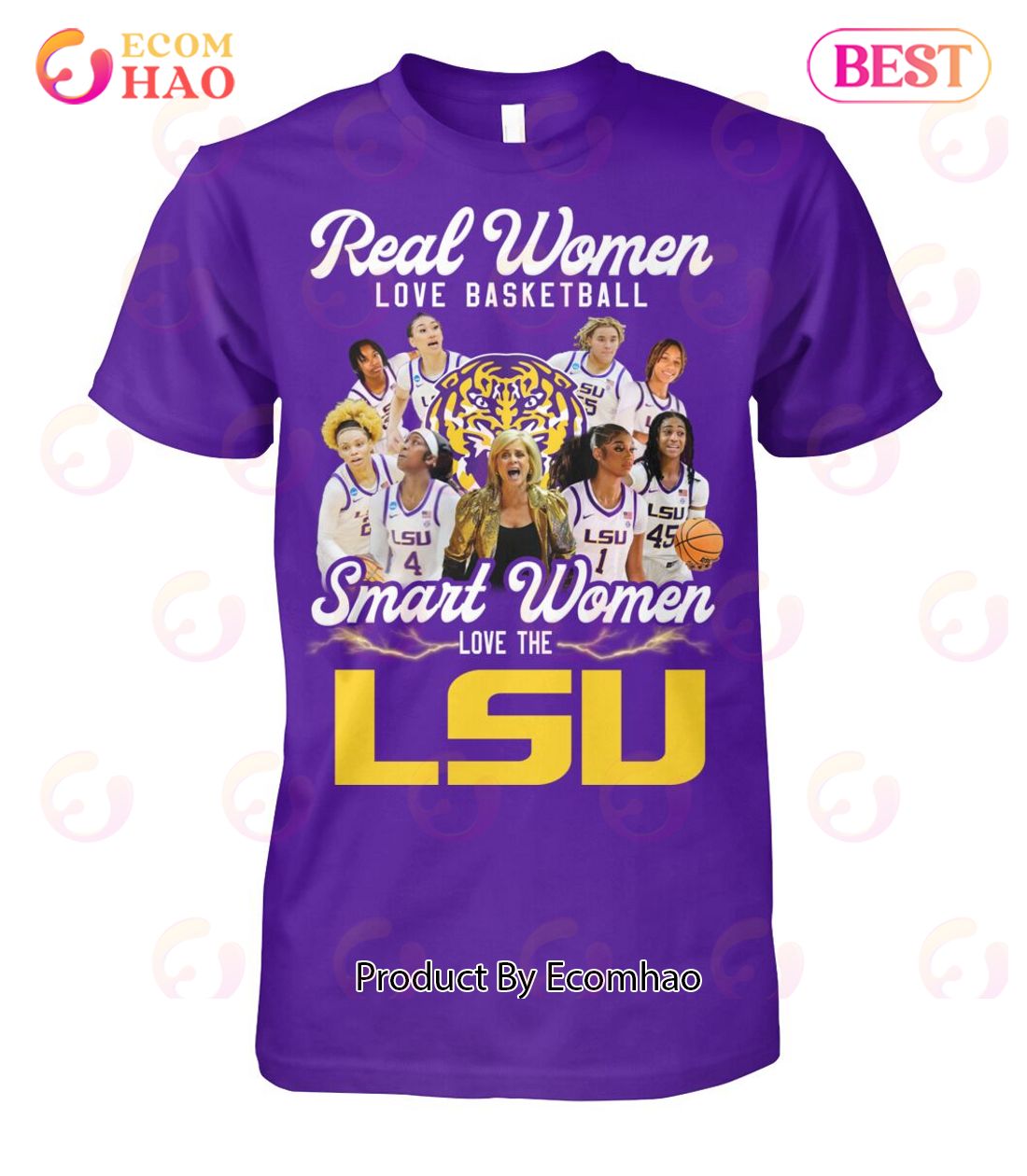 Real Women Love Baseball Smart Women Love The LSU T-Shirt