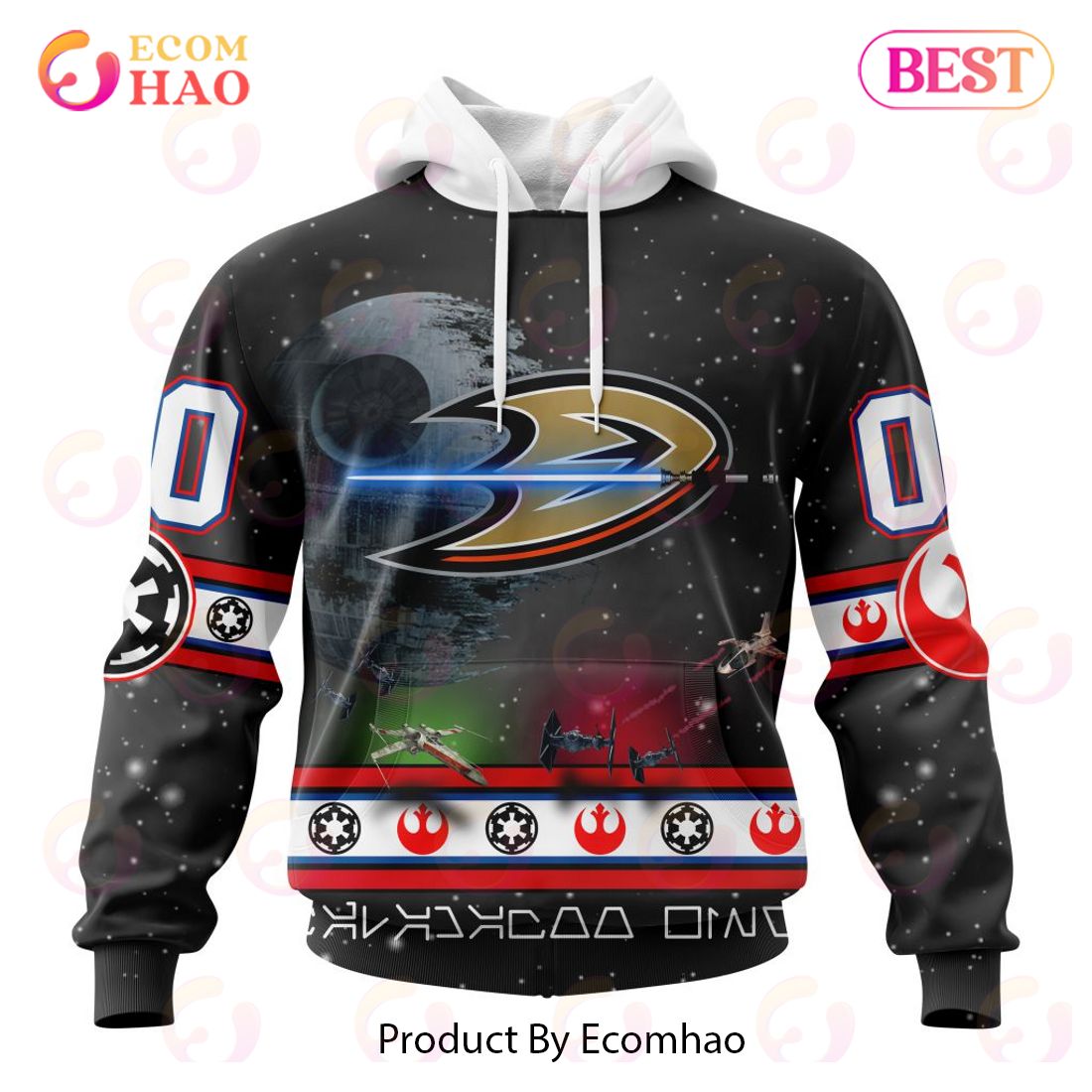 NHL Anaheim Ducks Special Star Wars Design 3D Hoodie