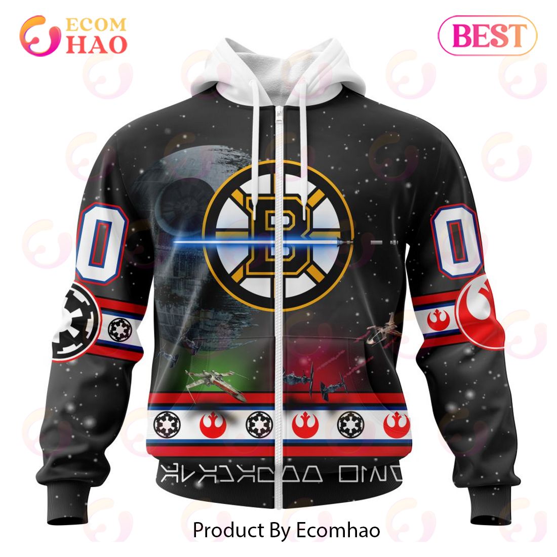 NHL Boston Bruins Special Star Wars Design 3D Hoodie