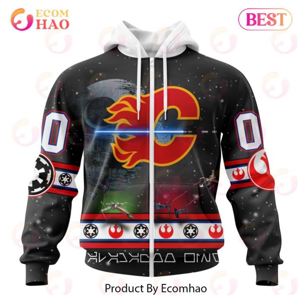NHL Calgary Flames Special Star Wars Design 3D Hoodie