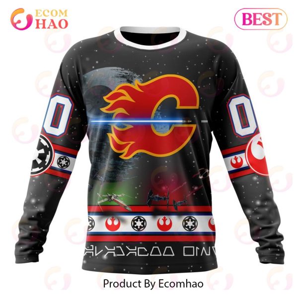 NHL Calgary Flames Special Star Wars Design 3D Hoodie