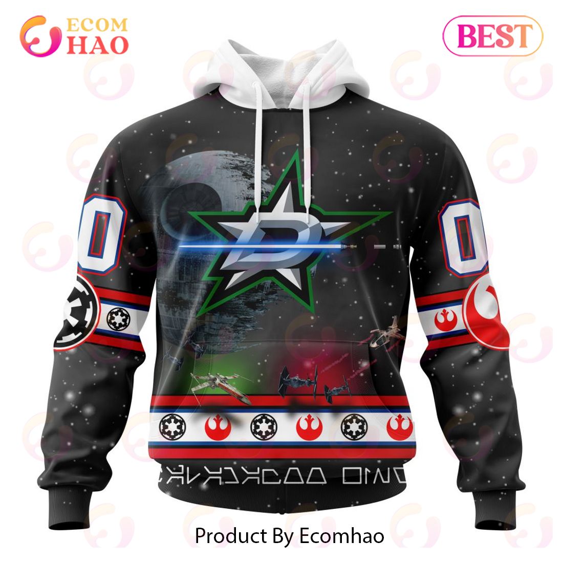 NHL Dallas Stars Special Star Wars Design 3D Hoodie