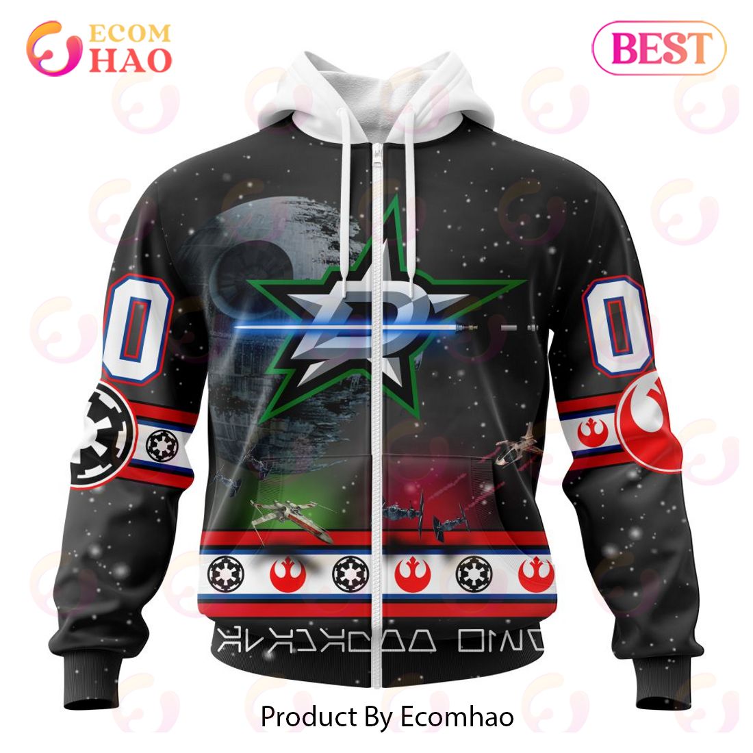 NHL Dallas Stars Special Star Wars Design 3D Hoodie