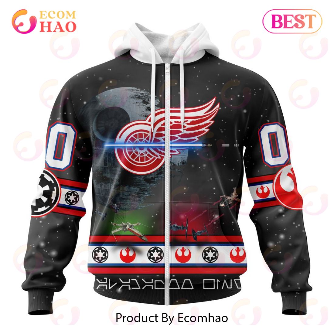 NHL Detroit Red Wings Special Star Wars Design 3D Hoodie