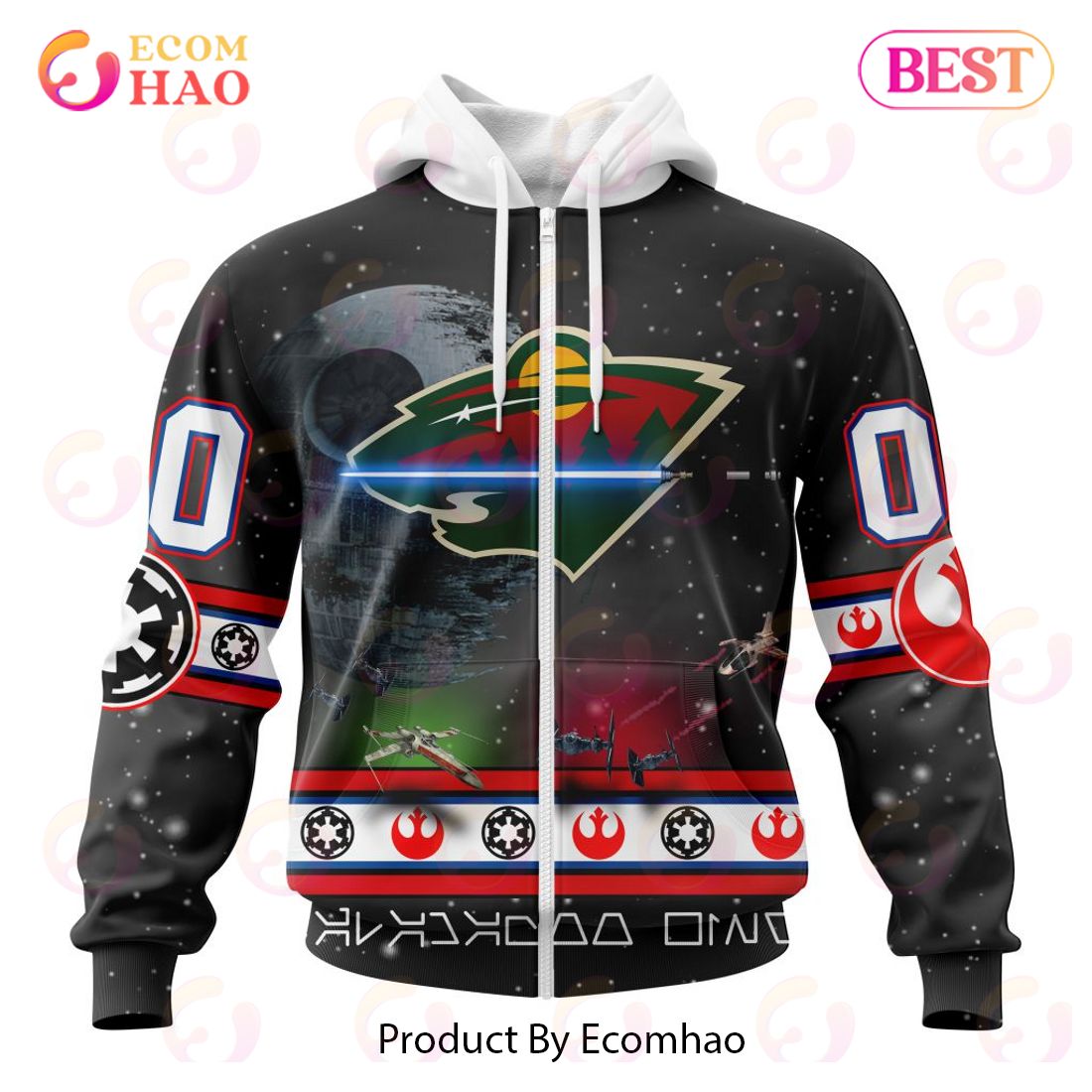 NHL Minnesota Wild Special Star Wars Design 3D Hoodie