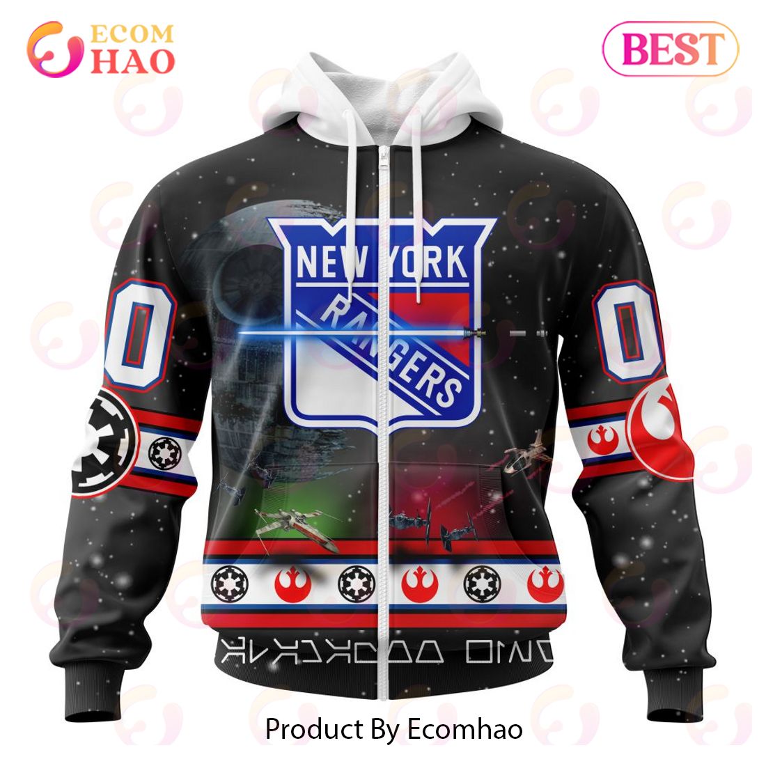 NHL New York Rangers Special Star Wars Design 3D Hoodie