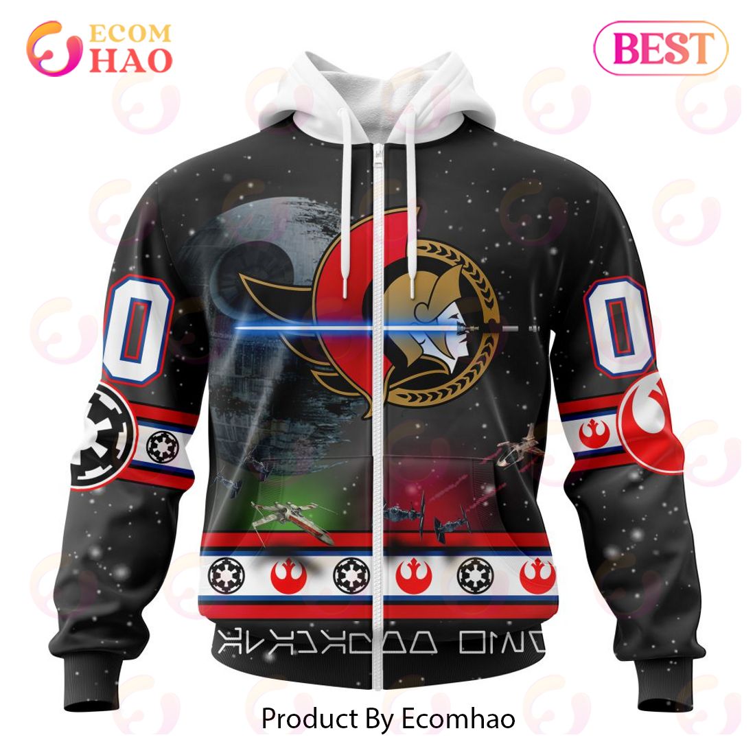 NHL Ottawa Senators Special Star Wars Design 3D Hoodie