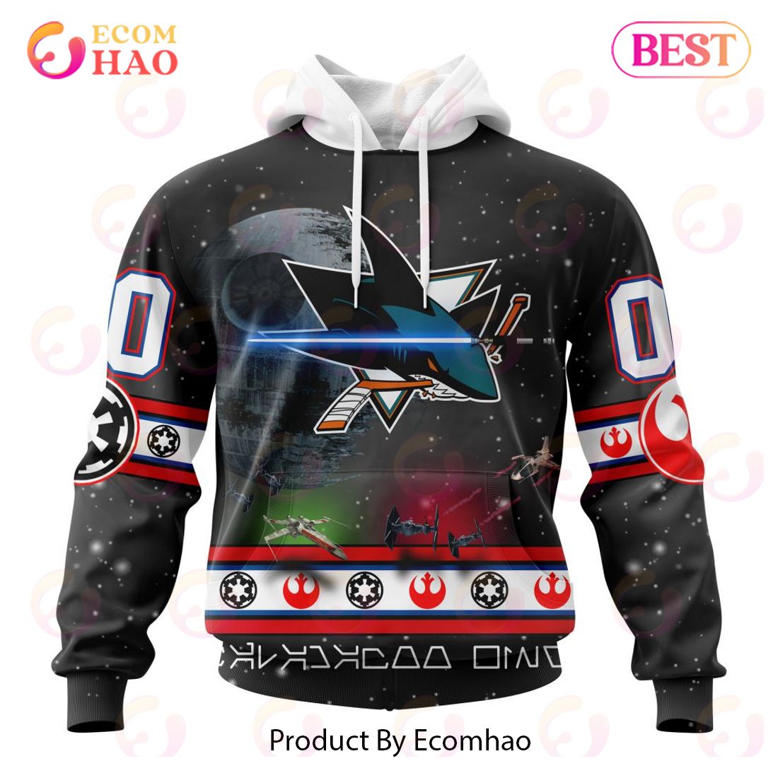 NHL San Jose Sharks Special Star Wars Design 3D Hoodie