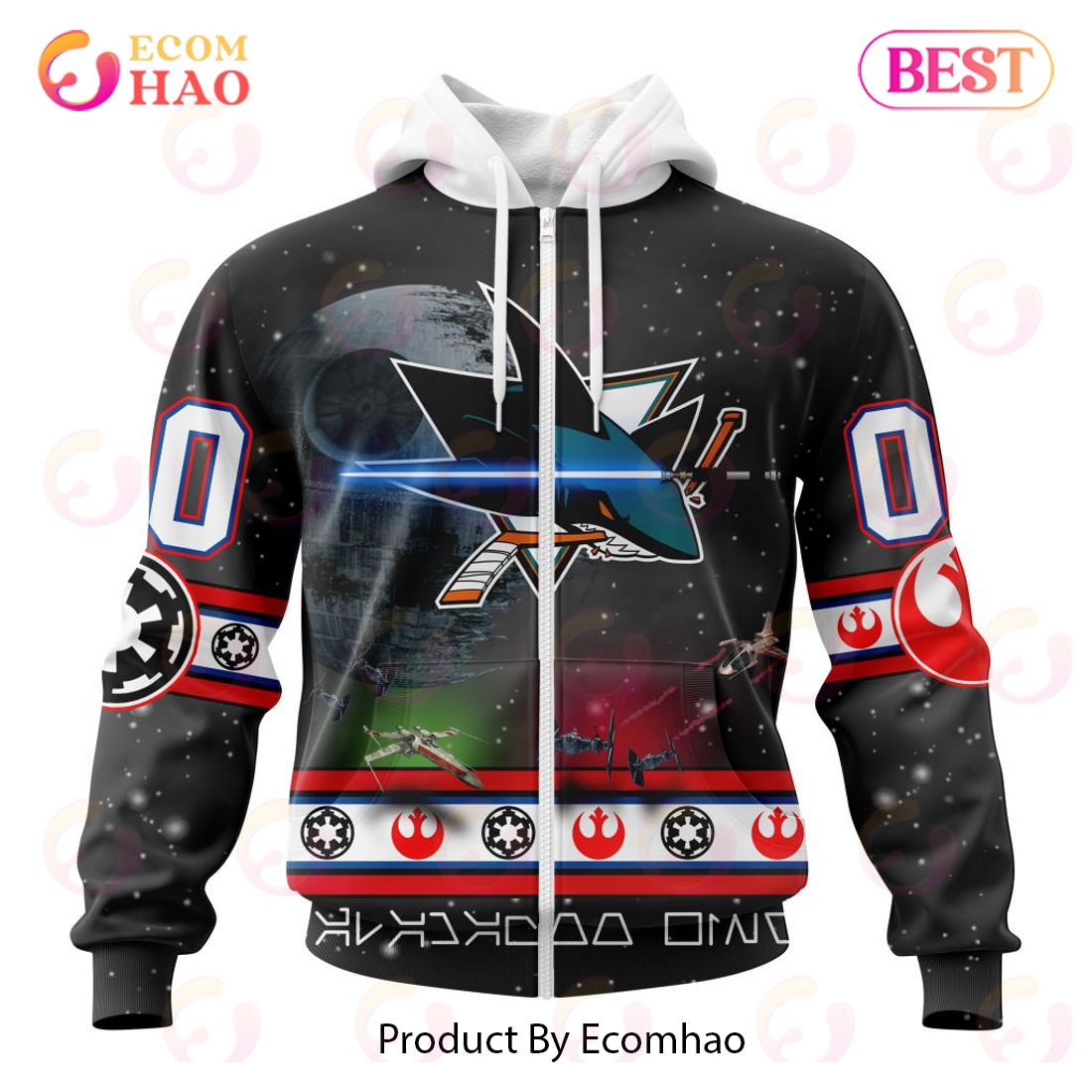 NHL San Jose Sharks Special Star Wars Design 3D Hoodie