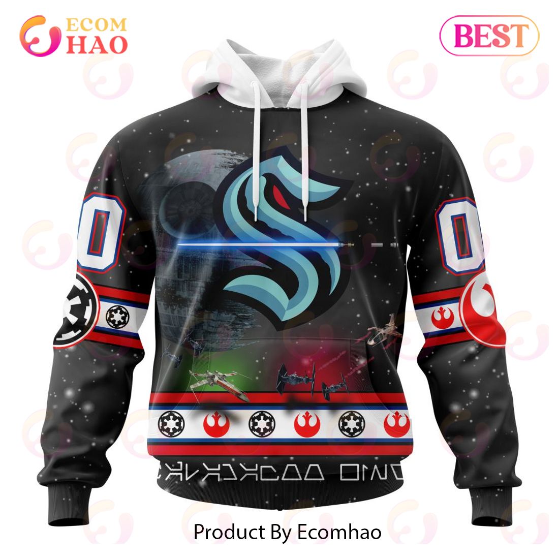 NHL Seattle Kraken Special Star Wars Design 3D Hoodie