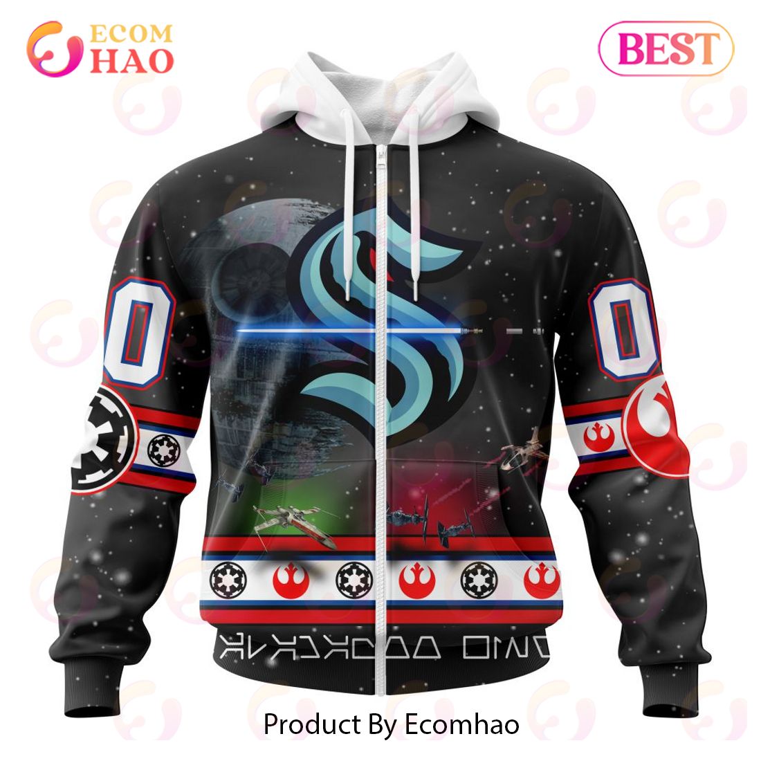 NHL Seattle Kraken Special Star Wars Design 3D Hoodie