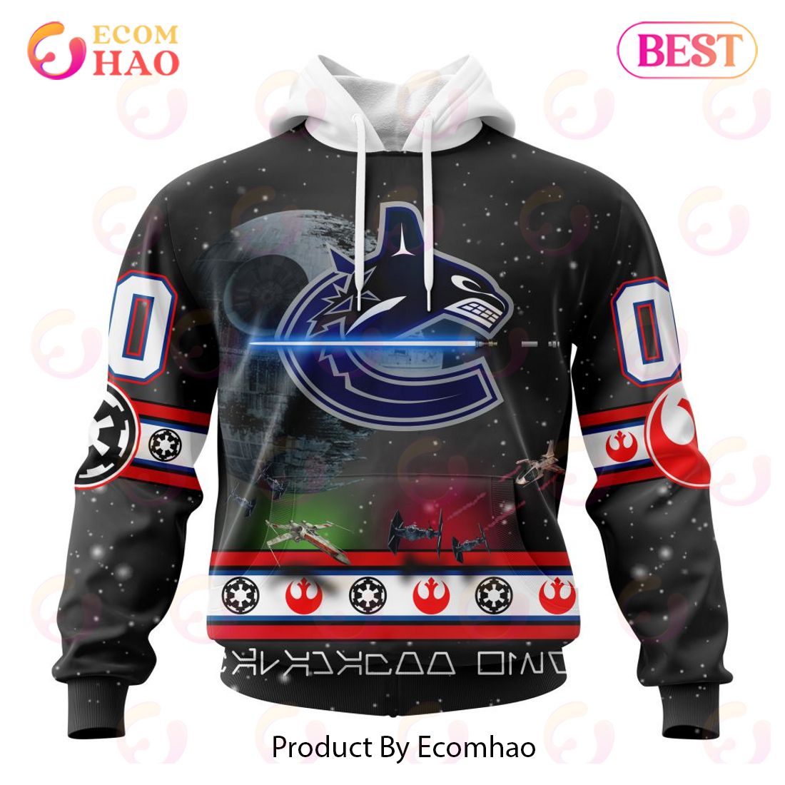 NHL Vancouver Canucks Special Star Wars Design 3D Hoodie