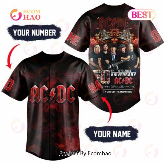 ACDC 50th Anniversary 1973 – 2023 Thank You For The Memories Baseball Jersey