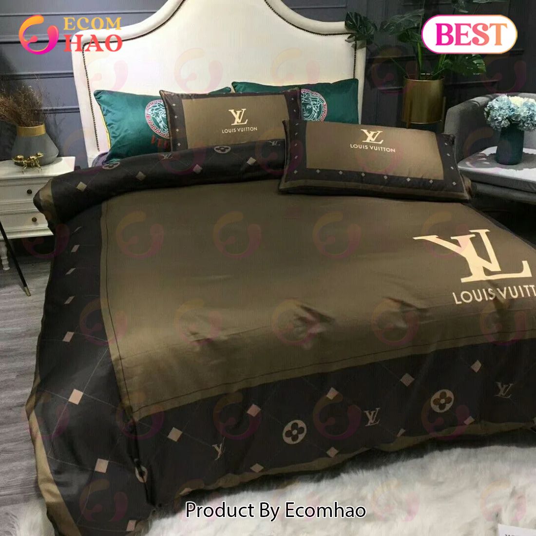 Louis Vuitton Hot Brand Bedding Sets Bedspread Duvet Cover Set Bedroom Decor Thanksgiving Decorations For Home Luxury Items