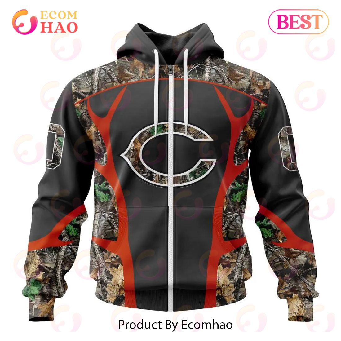 NFL Chicago Bears Special Camo Hunting Design 3D Hoodie