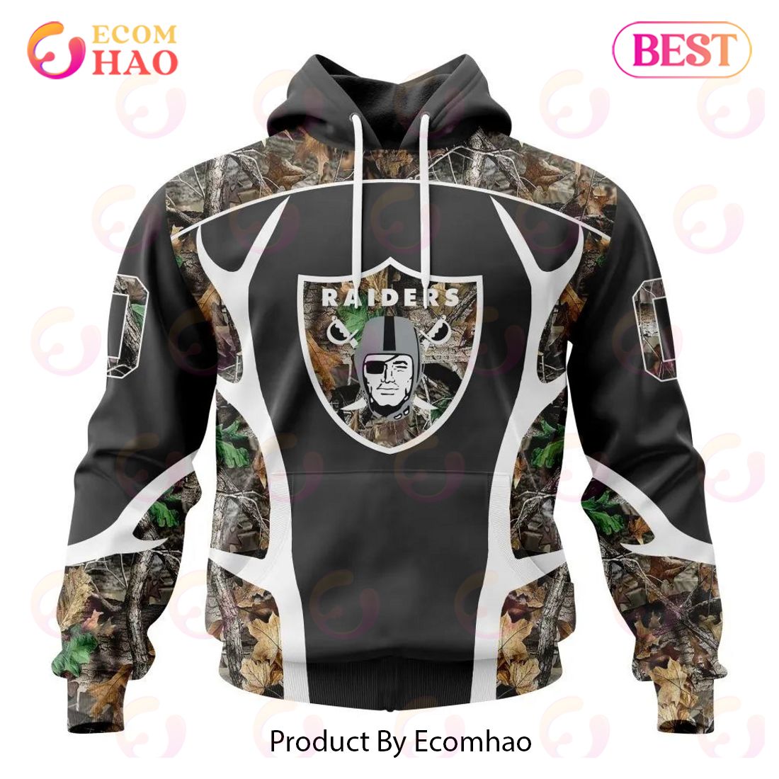 NFL Las Vegas Raiders Special Camo Hunting Design 3D Hoodie