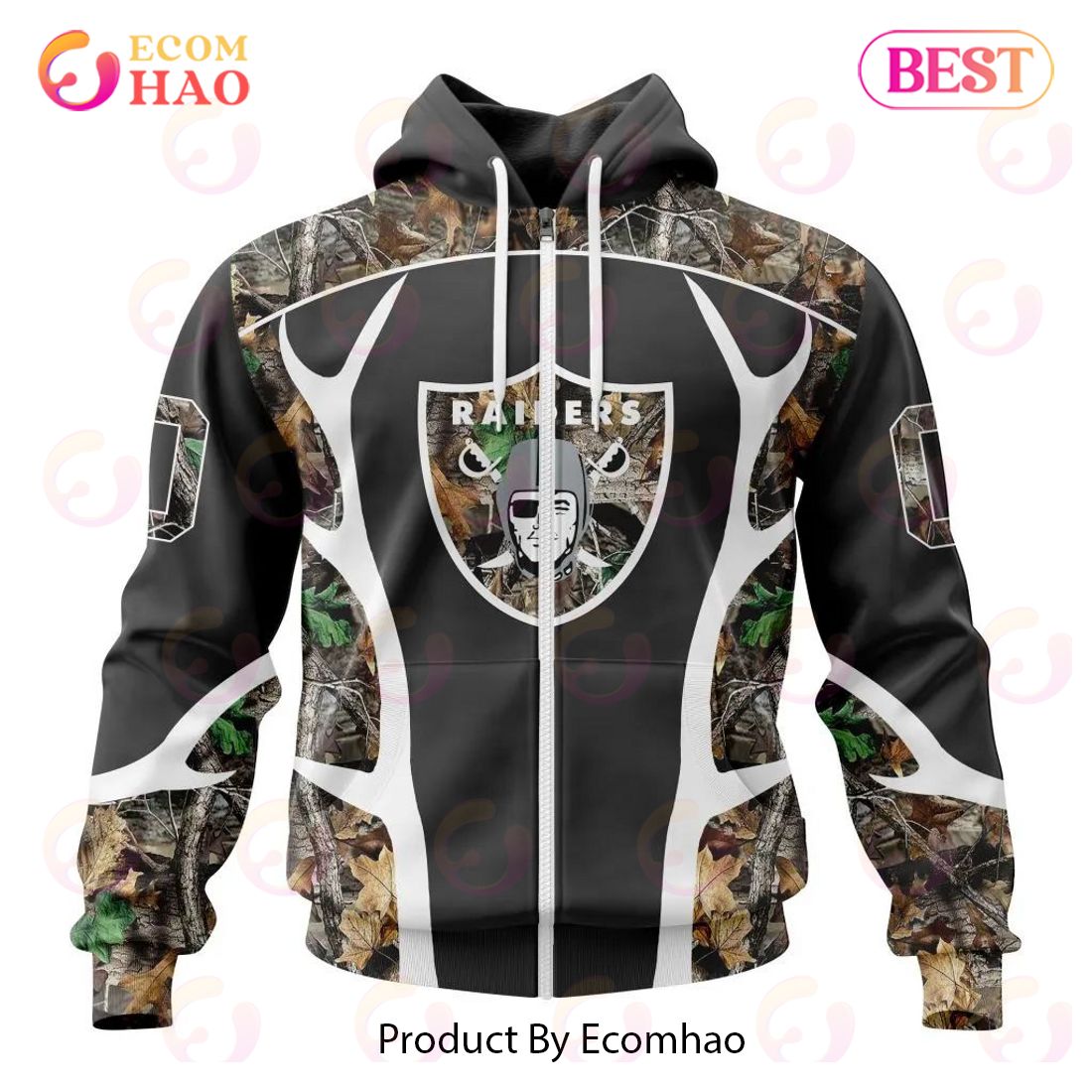 NFL Las Vegas Raiders Special Camo Hunting Design 3D Hoodie