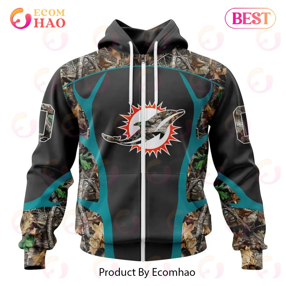 NFL Miami Dolphins Special Camo Hunting Design 3D Hoodie