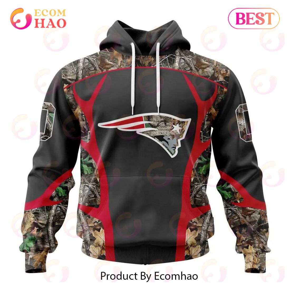 NFL New England Patriots Special Camo Hunting Design 3D Hoodie