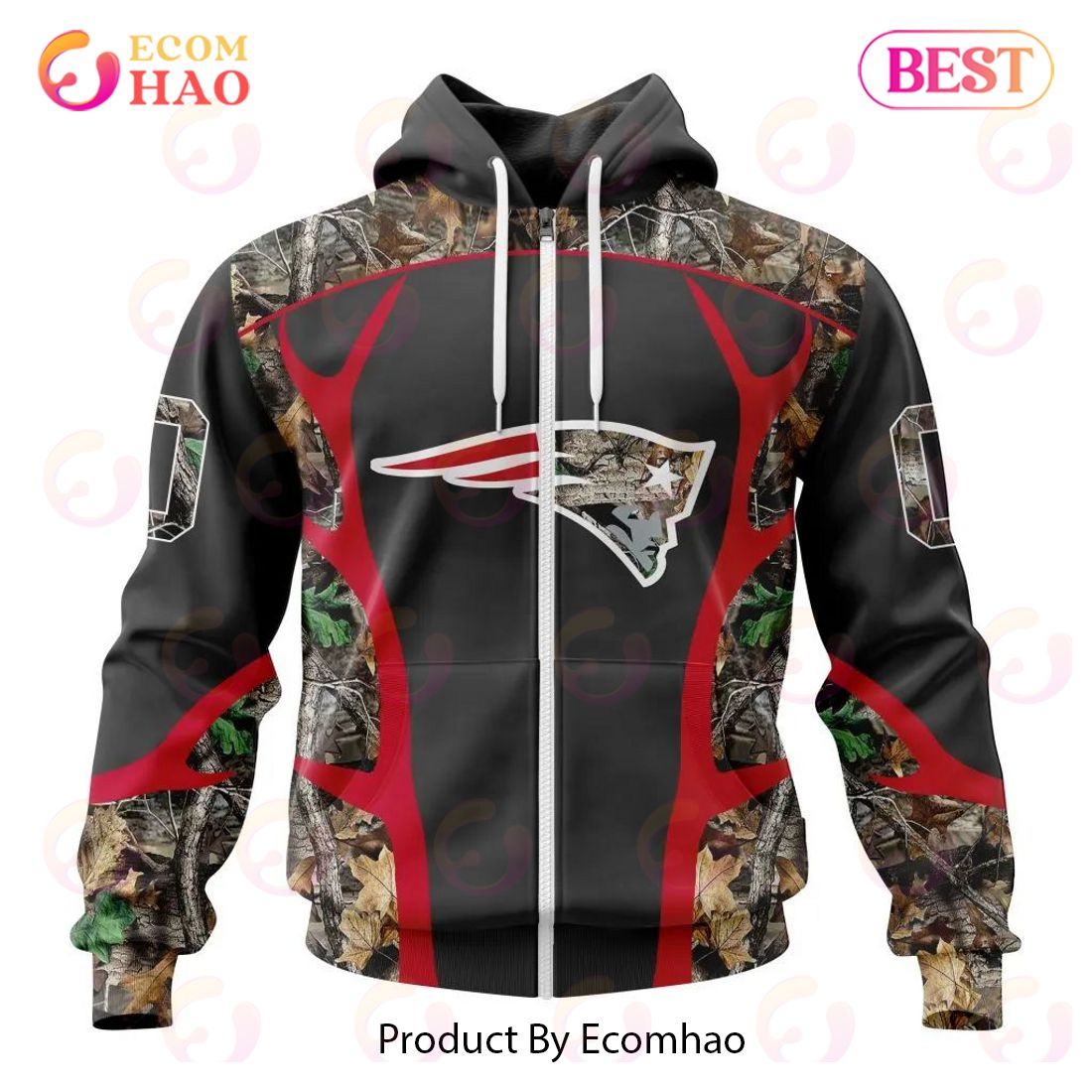 NFL New England Patriots Special Camo Hunting Design 3D Hoodie