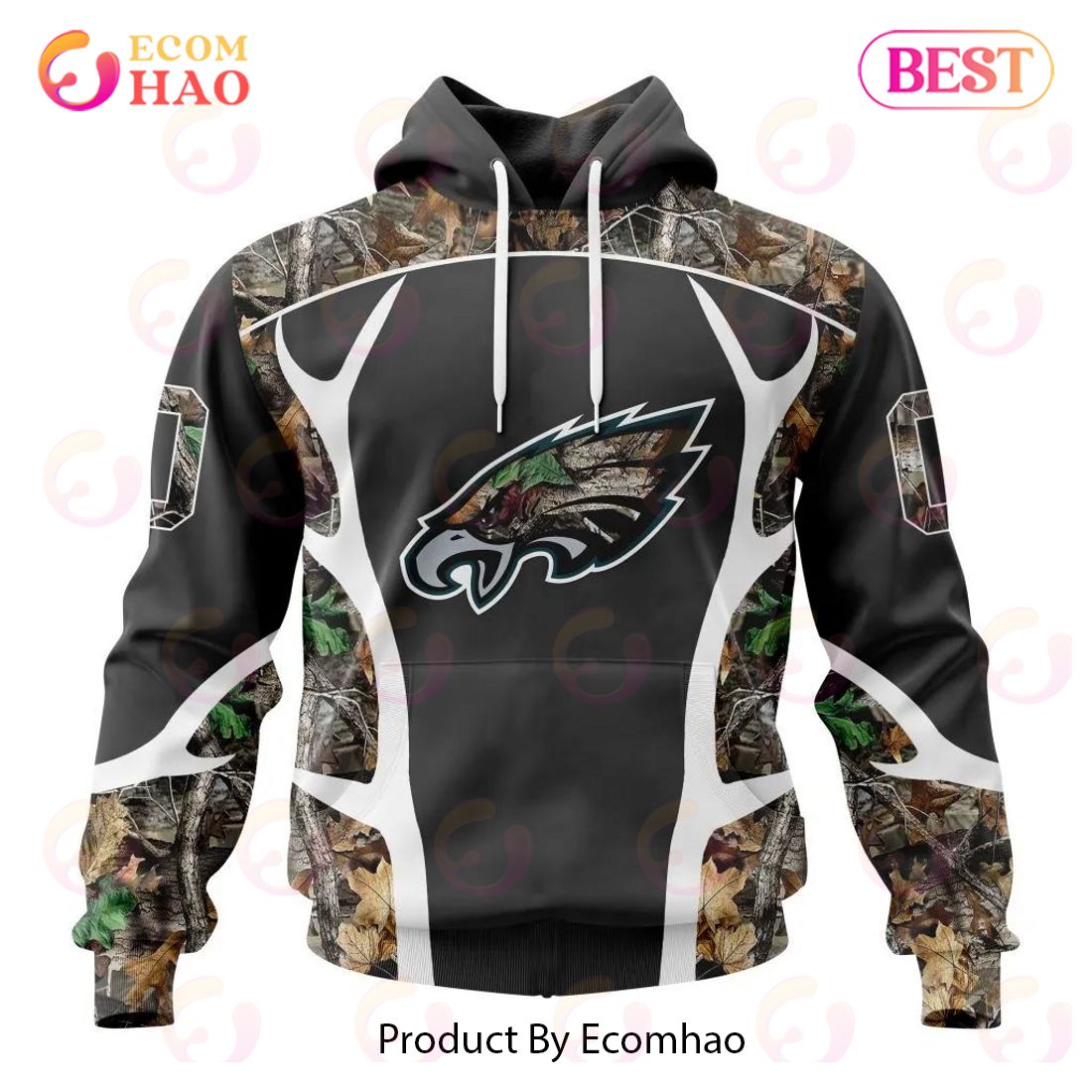 NFL Philadelphia Eagles Special Camo Hunting Design 3D Hoodie