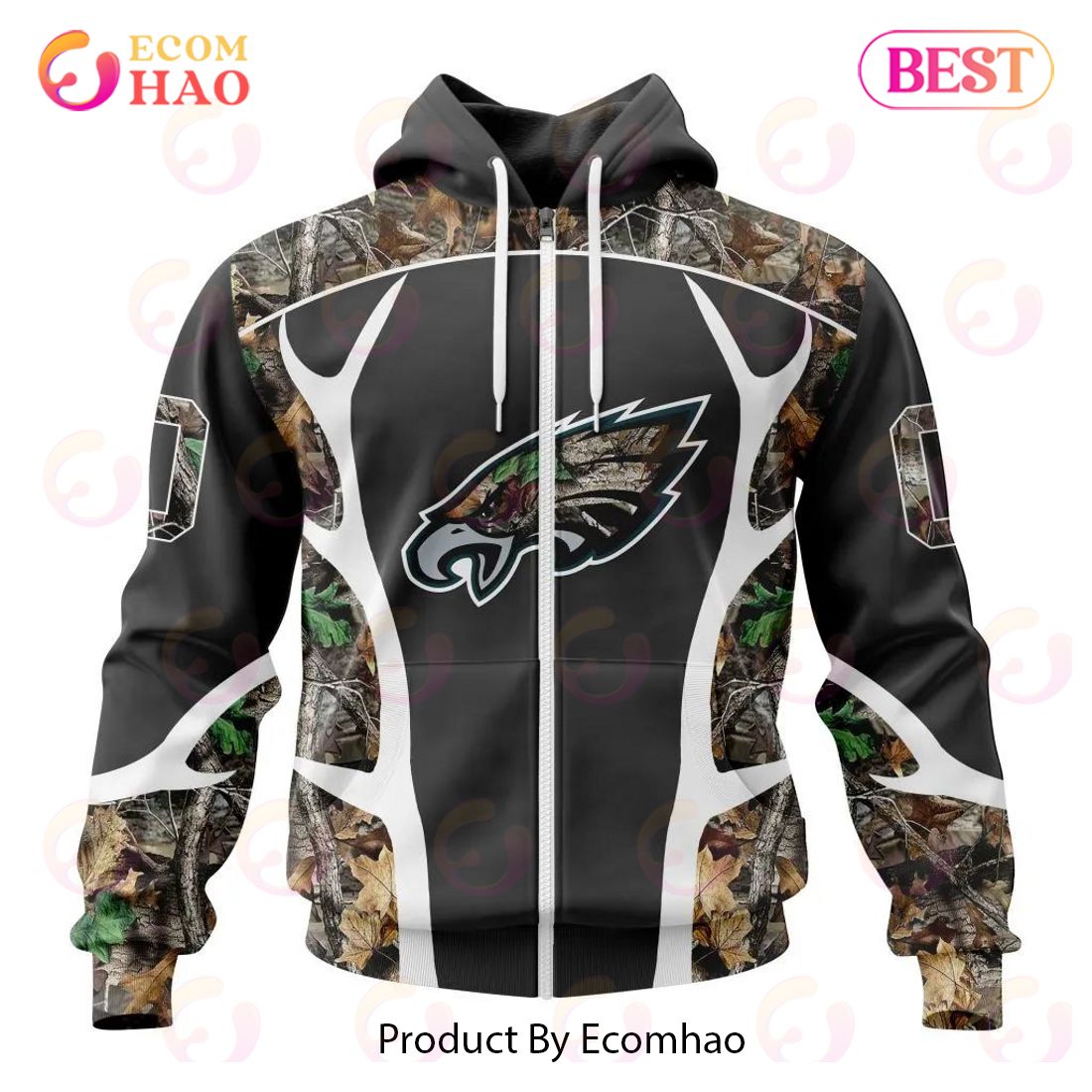 NFL Philadelphia Eagles Special Camo Hunting Design 3D Hoodie