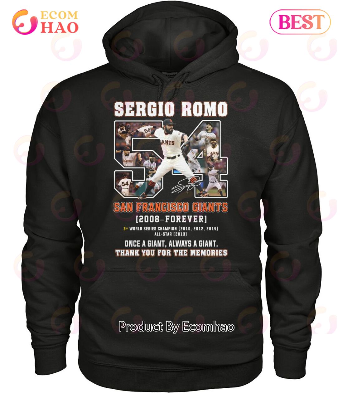 Sergio Romo San Francisco Giants 2008 – Forever Thank You For The Memories T-Shirt