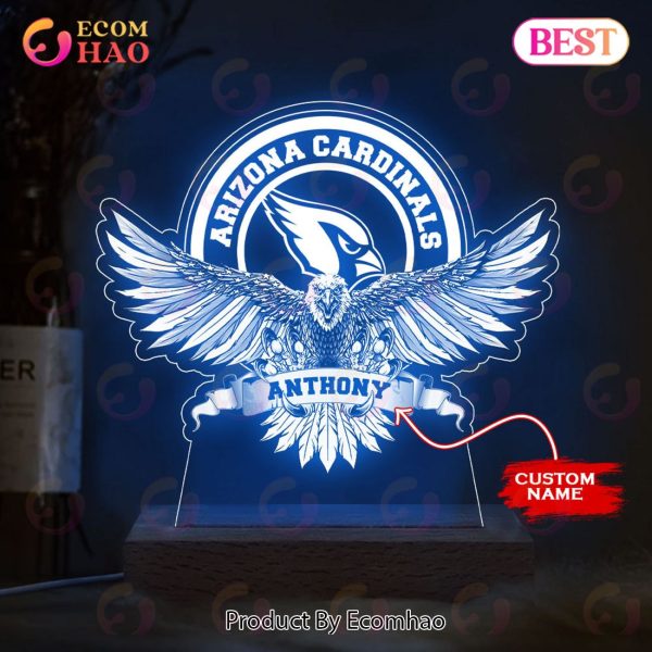 NFL Arizona Cardinals Custom Name Arcylic LED Night Light Lamp