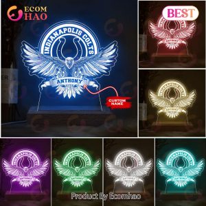 NFL Indianapolis Colts Custom Name Arcylic LED Night Light Lamp