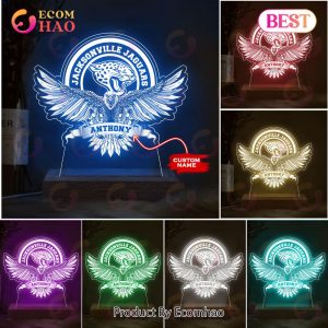 NFL Jacksonville Jaguars Custom Name Arcylic LED Night Light Lamp
