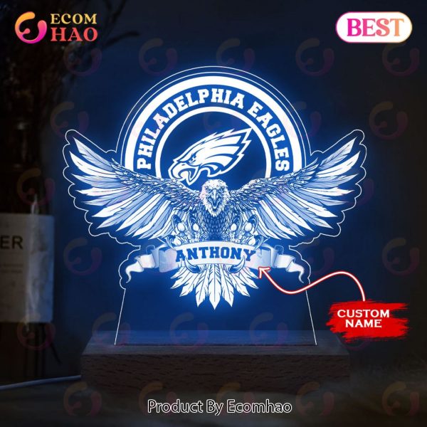 NFL Philadelphia Eagles Custom Name Arcylic LED Night Light Lamp