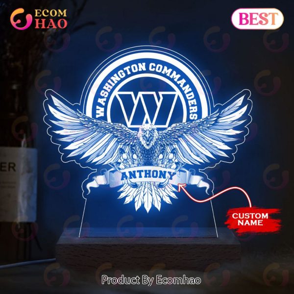 NFL Washington Commanders Custom Name Arcylic LED Night Light Lamp