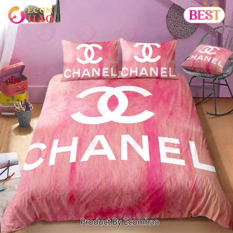 Chanel Pink Luxury Brand High-End Bedding Sets Bedroom Decor Thanksgiving  Decorations For Home Best Luxury Bed Sets Gift Thankgivings And Christmas -  Ecomhao Store