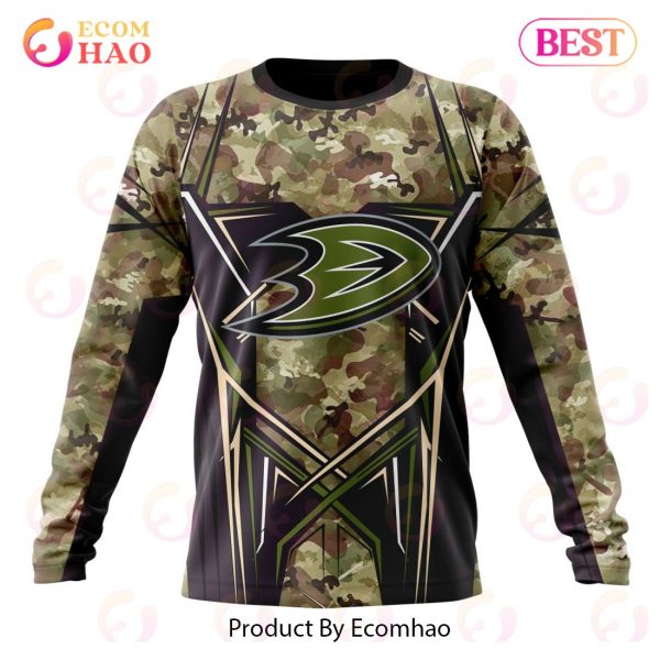 NHL Anaheim Ducks Special Camo Color 2023 Design 3D Hoodie