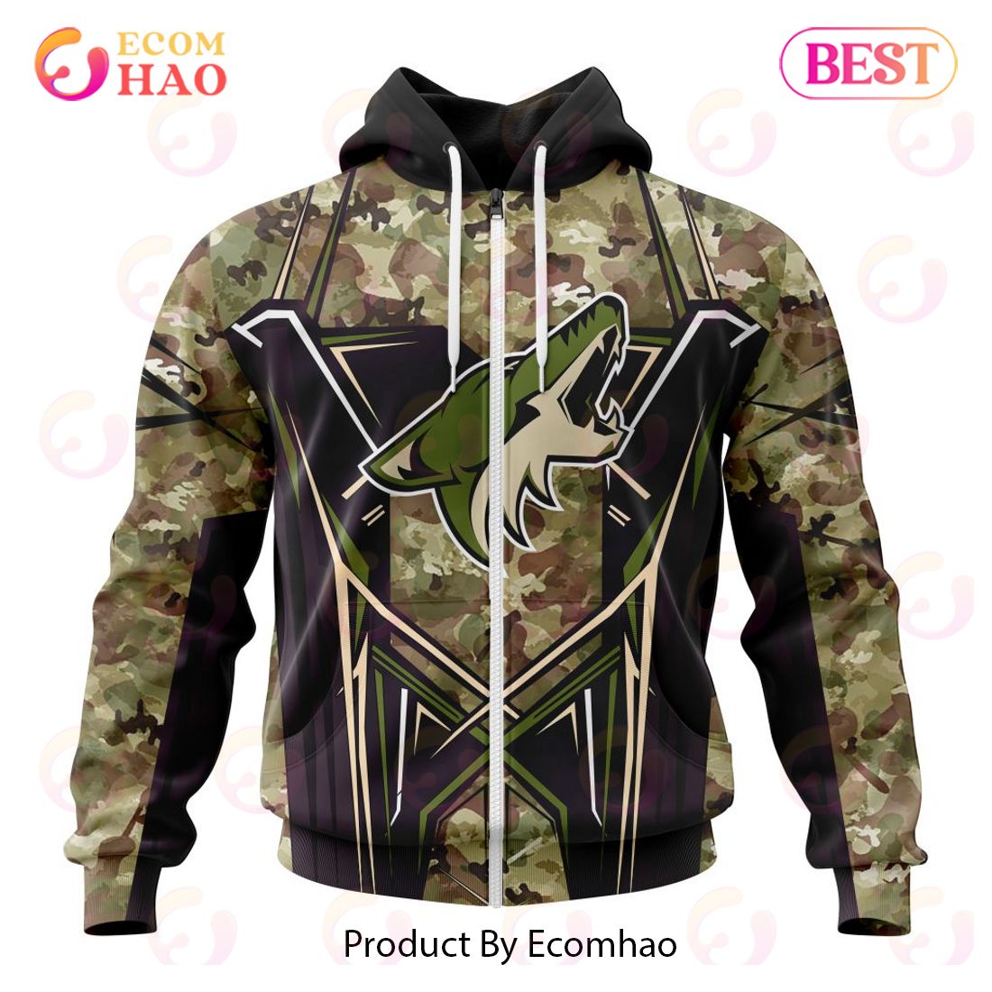 NHL Arizona Coyotes Special Camo Color 2023 Design 3D Hoodie