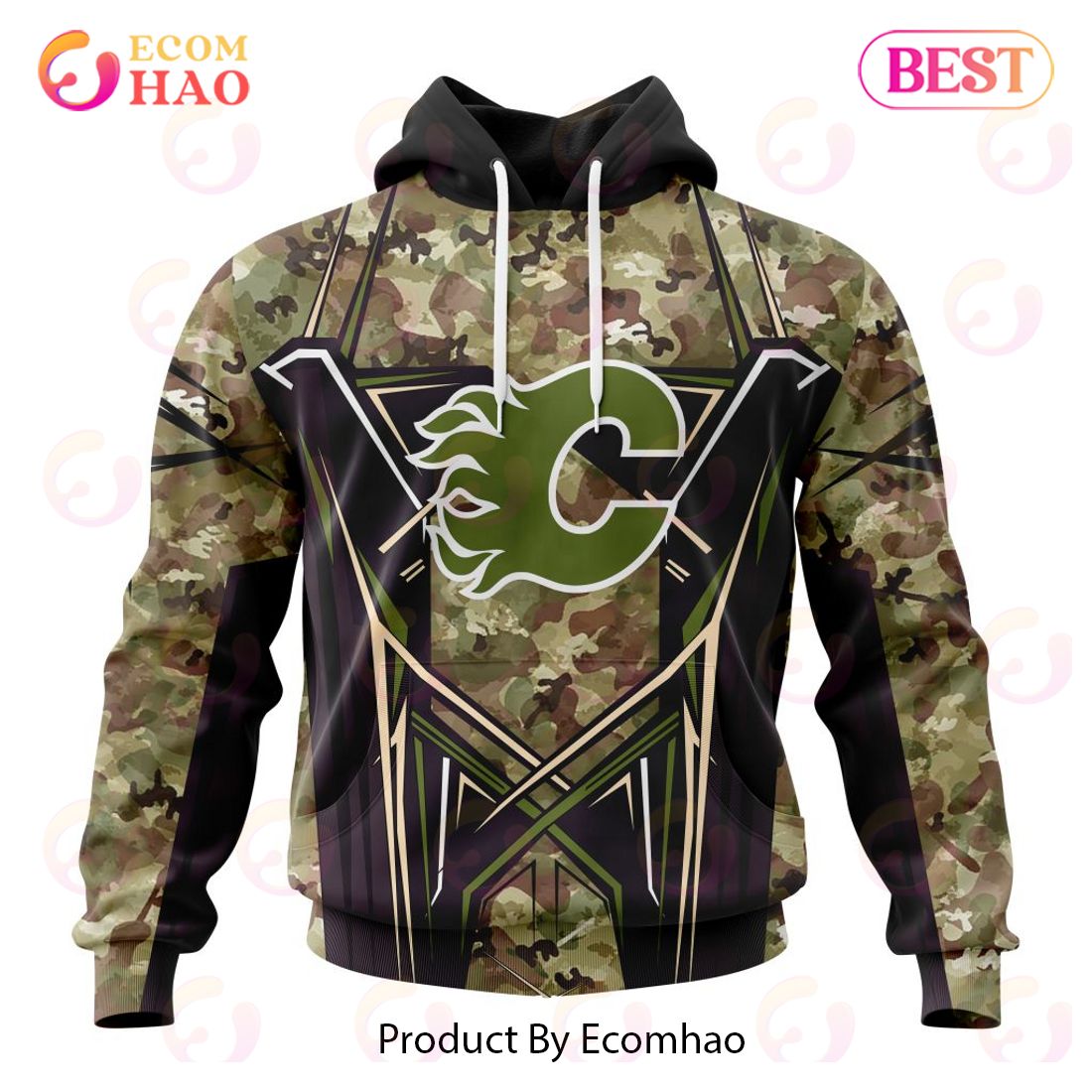 NHL Calgary Flames Special Camo Color 2023 Design 3D Hoodie