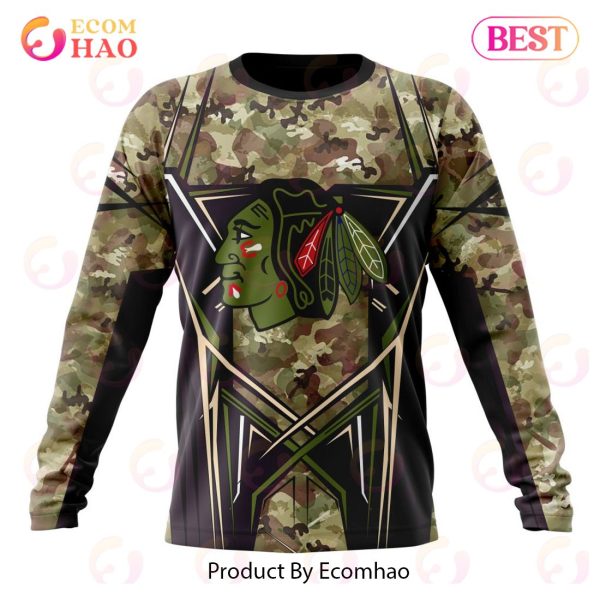 NHL Chicago Blackhawks Special Camo Color 2023 Design 3D Hoodie