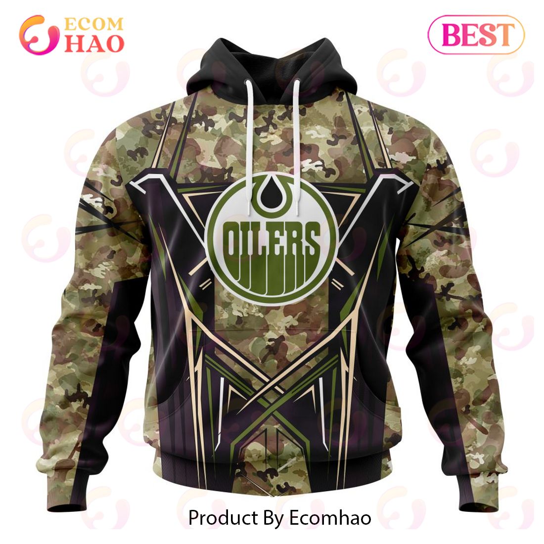 NHL Edmonton Oilers Special Camo Color 2023 Design 3D Hoodie