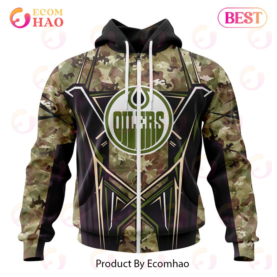 NHL Edmonton Oilers Special Camo Color 2023 Design 3D Hoodie