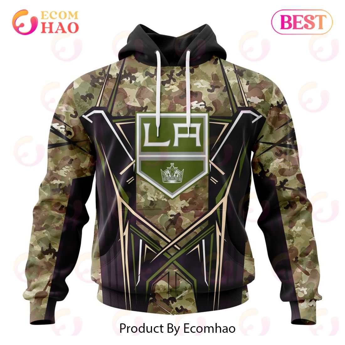 NHL Los Angeles Kings Special Camo Color 2023 Design 3D Hoodie