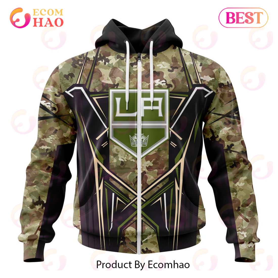 NHL Los Angeles Kings Special Camo Color 2023 Design 3D Hoodie